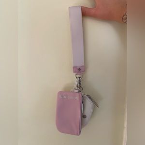 NWT Lululemon Dual Pouch Wristlet- Pink Peony/White Opal